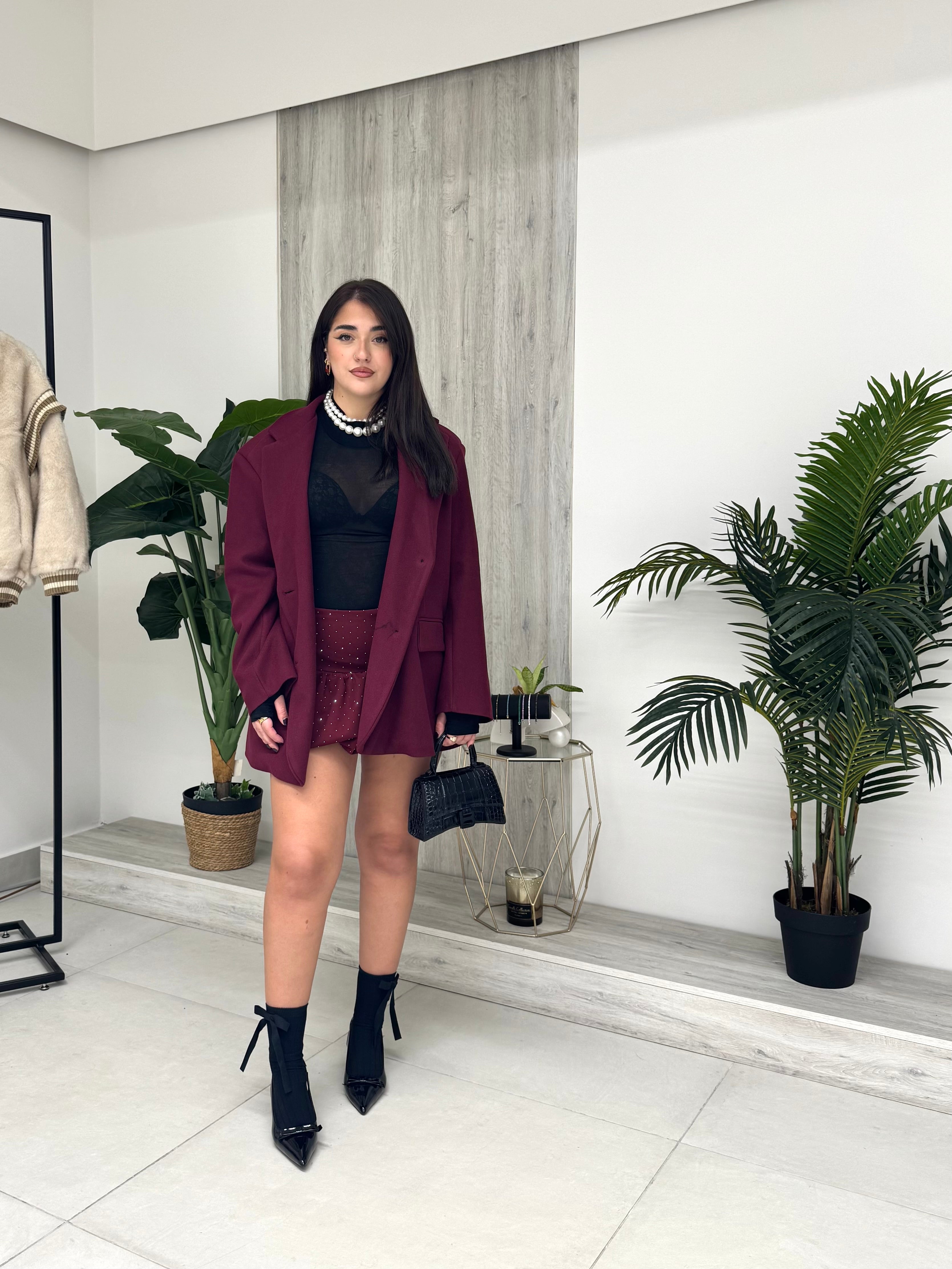 Blazer oversize Jasmine bordeaux