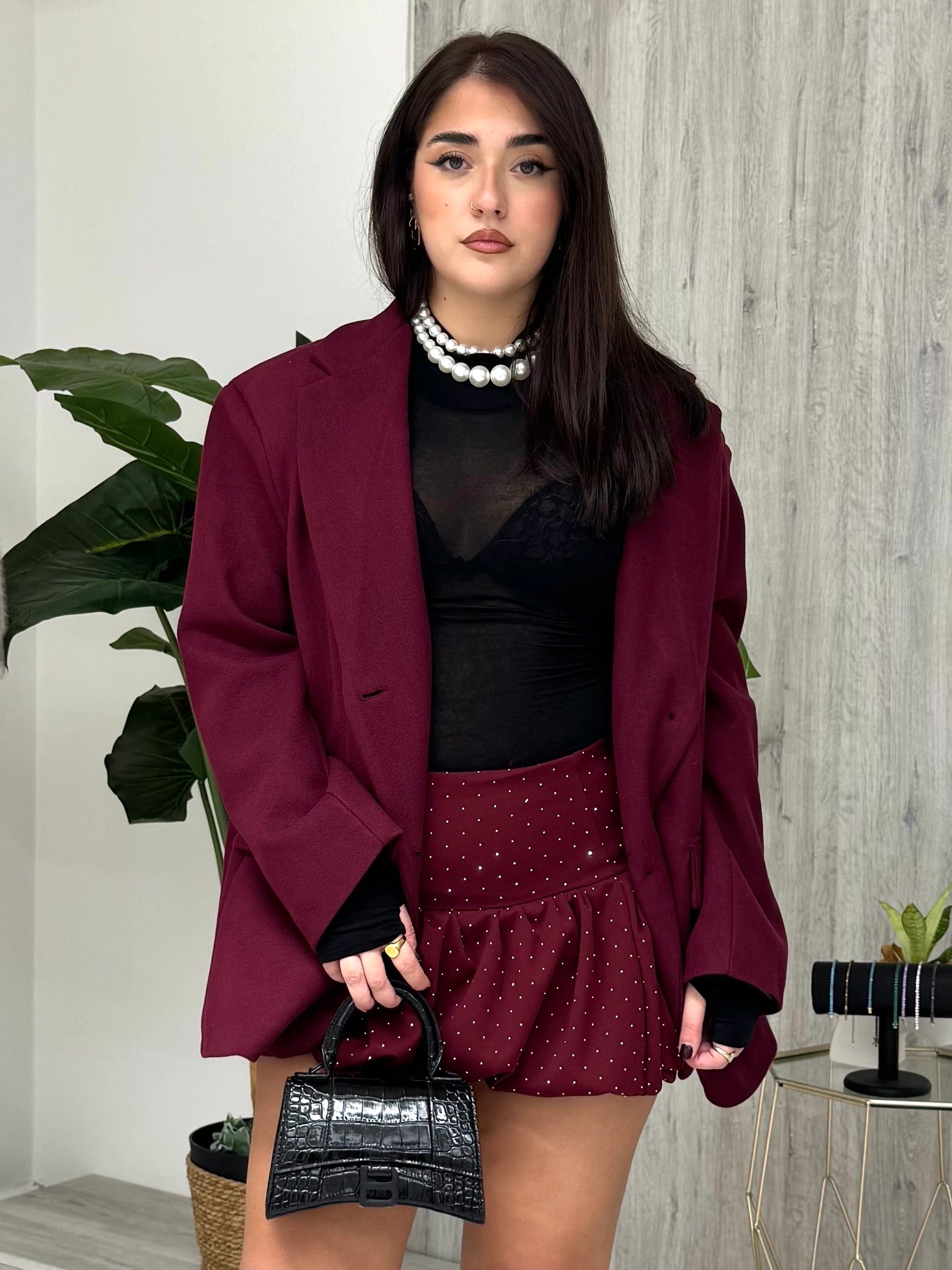 Blazer oversize Jasmine bordeaux